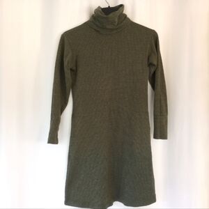Mountain Khakis Olive Green Turtleneck Microgrid Dress Size XS